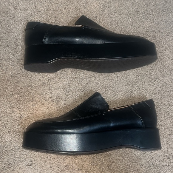 Reike Nen Square Toe Cross Stitch Detail Leather Platform Loafer 40 / 10 - Picture 5 of 10